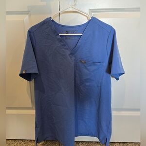 Womens Figs Ceil Blue Catarina One-Pocket Scrub Top Size:L